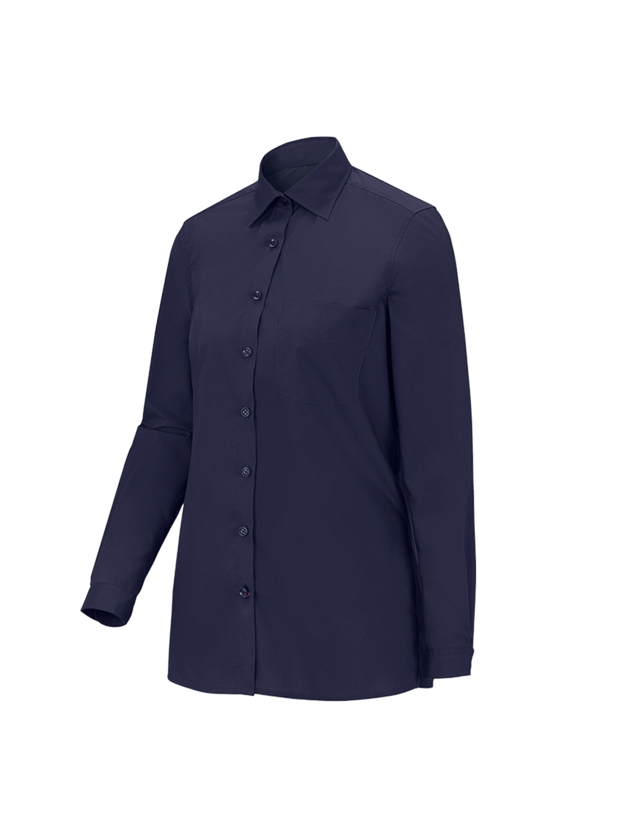Onderwerpen: e.s. Service-blouse lange mouw + donkerblauw