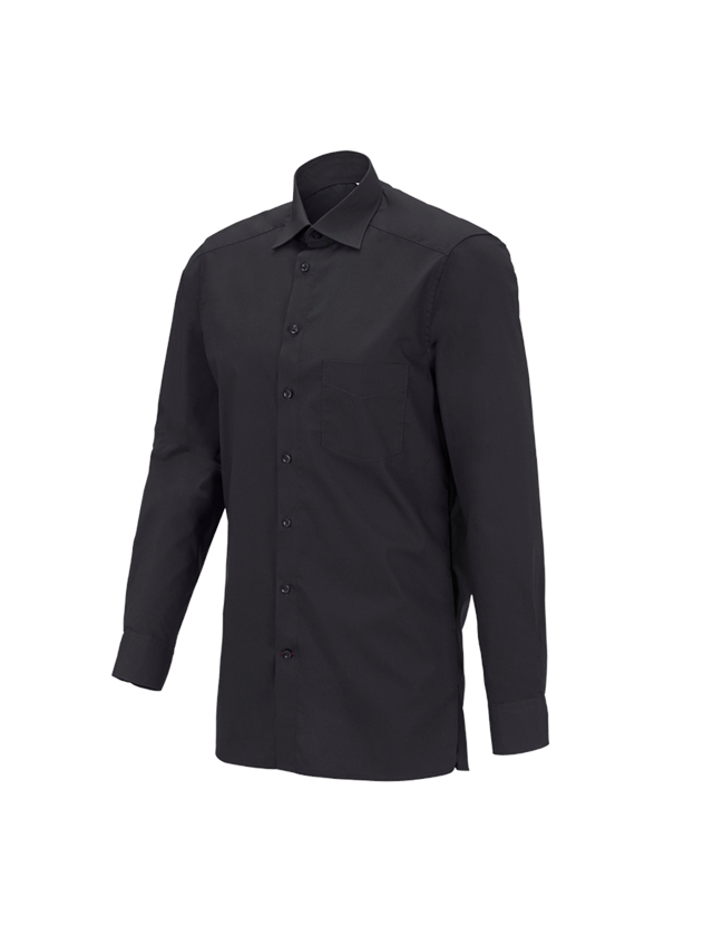 Shirts & Co.: e.s. Servicehemd langarm + schwarz