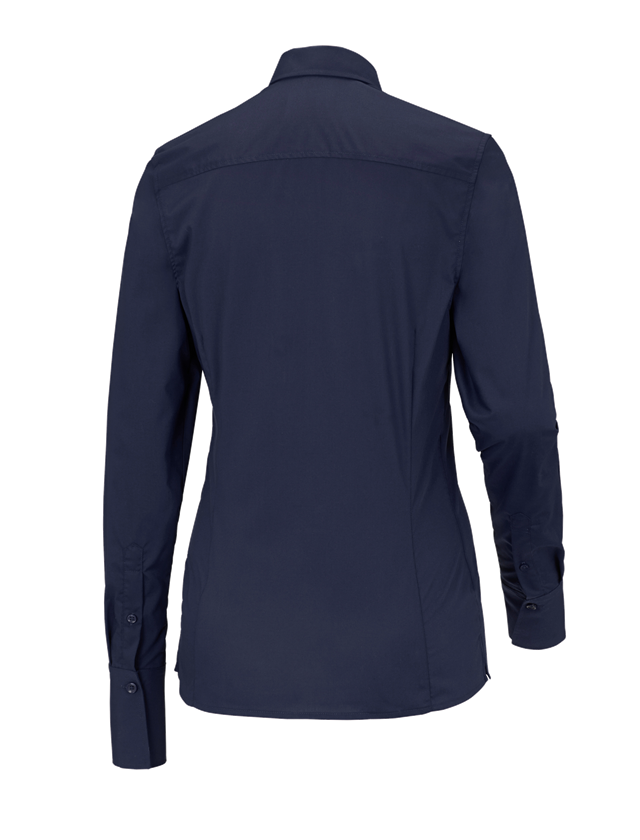 Shirts & Co.: Business Bluse e.s.comfort, langarm + dunkelblau 1