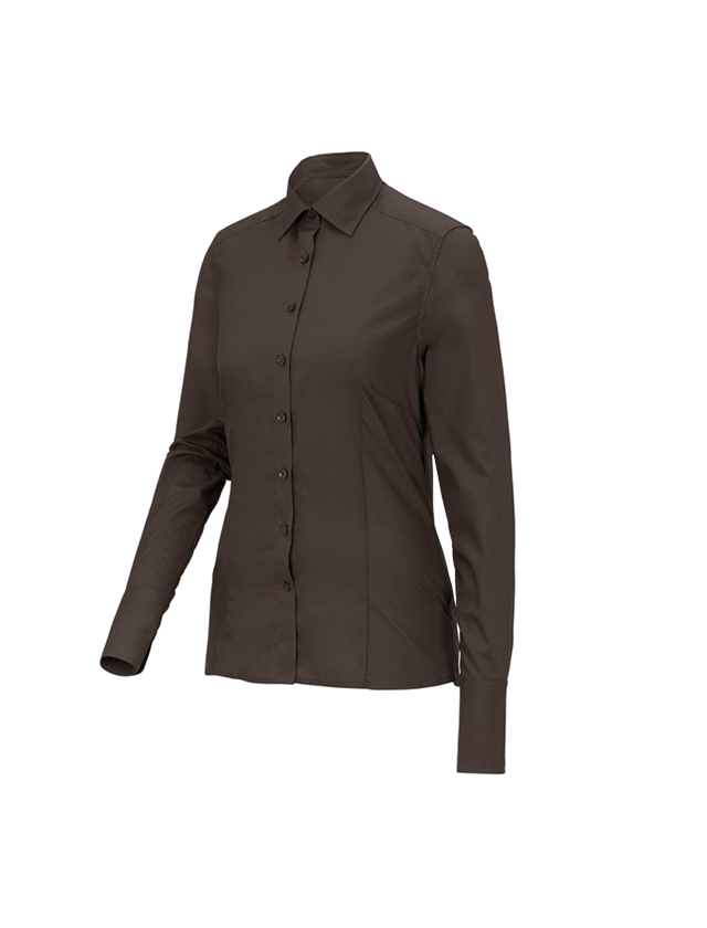 Shirts & Co.: Business Bluse e.s.comfort, langarm + kastanie 1