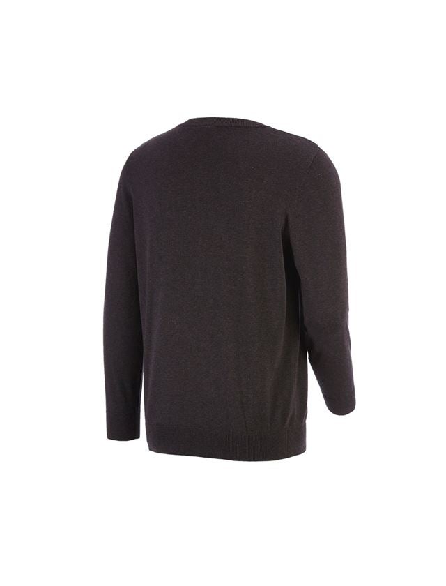 Shirts & Co.: e.s. Strickpullover, rundhals + braun melange 1