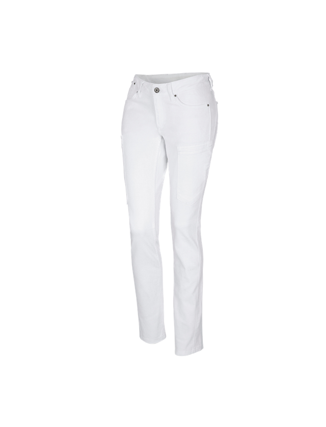 Hosen: e.s. 7-Pocket-Jeans, Damen + weiß 2