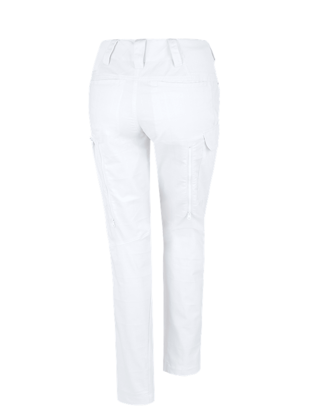 Pantalons de travail: e.s. Pantalon de travail pocket, femmes + blanc 1