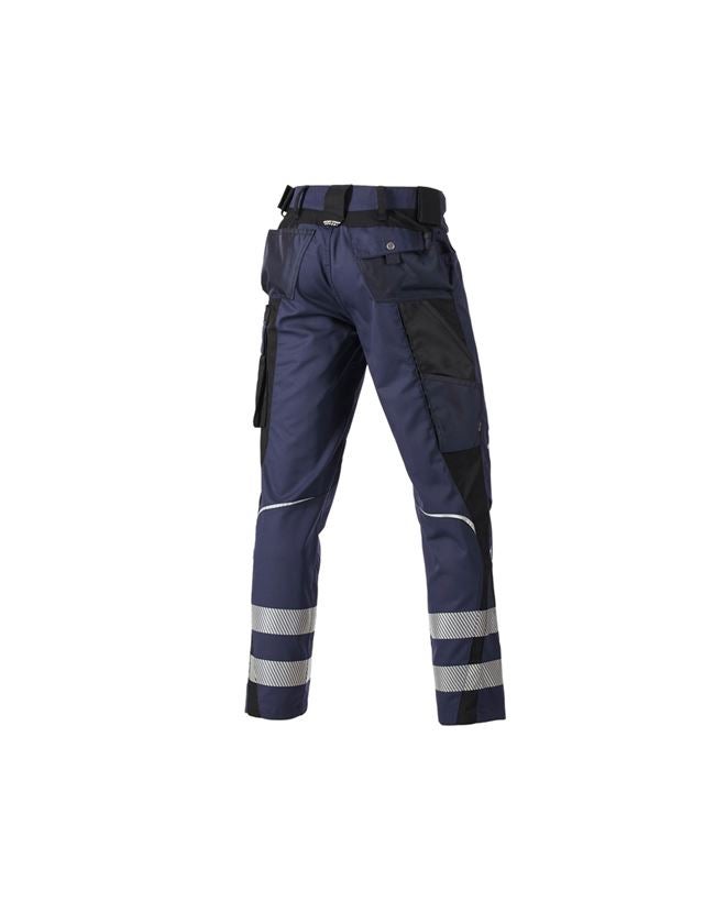 Pantalons de travail: Pantalon à taille élastique Secure + bleu foncé/noir 1