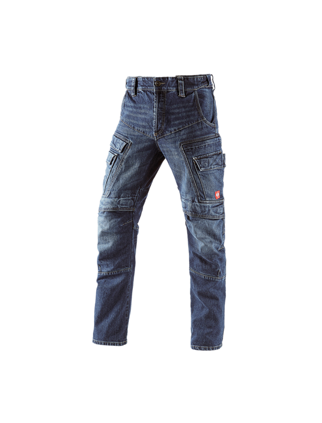 Hosen: e.s. Cargo Worker-Jeans POWERdenim + darkwashed