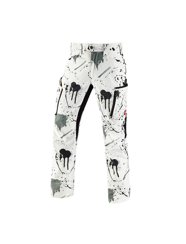 Pantalons de travail: e.s. Pantalon cargo stretch Painter + blanc/noir 2