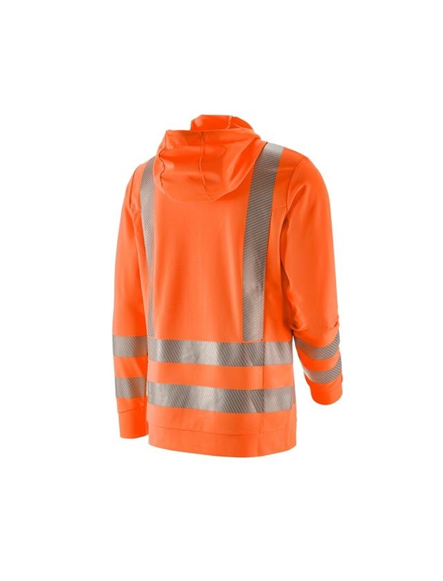 Shirts & Co.: e.s. Warnschutz Funktions Hoody-Longsleeve UV + warnorange 1