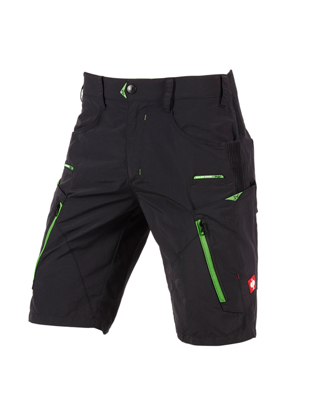 Pantalons de travail: e.s Short fonctionnel Superlite + noir/néon vert 2