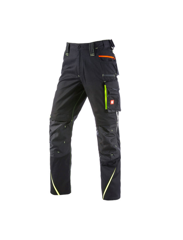 Pantalons de travail: Pantalon à taille élastique e.s.motion 2020 + noir/jaune fluo/orange fluo 2