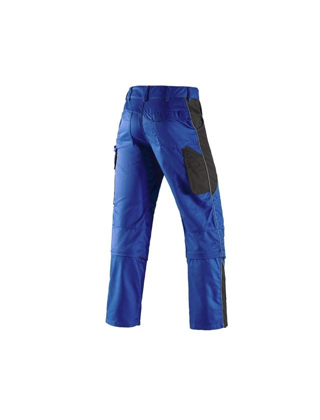 Pantalons de travail: Pantalon à taille élastique av. Zip-off e.s.active + bleu royal/noir 3