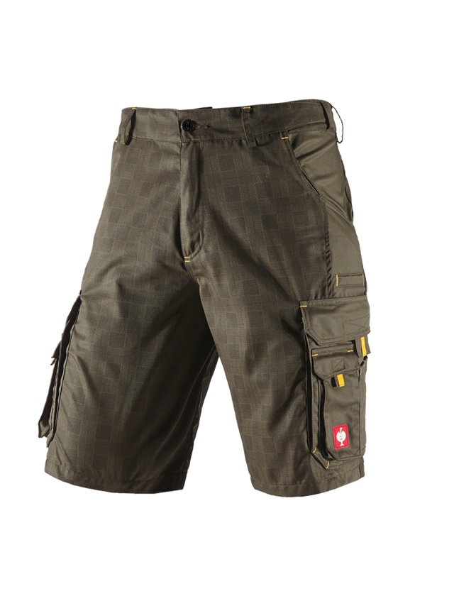 Pantalons de travail: Short e.s. carat + olive/jaune 2