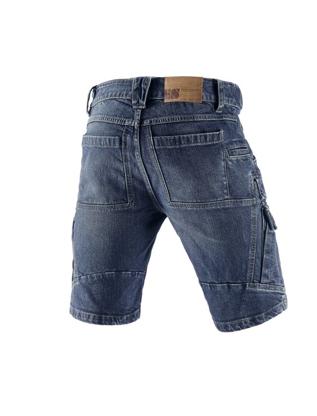 Werkbroeken: e.s. cargo worker-jeans short POWERdenim + darkwashed 1
