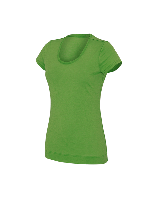 Hauts: e.s. T-shirt Merino light, femmes + vert d'eau