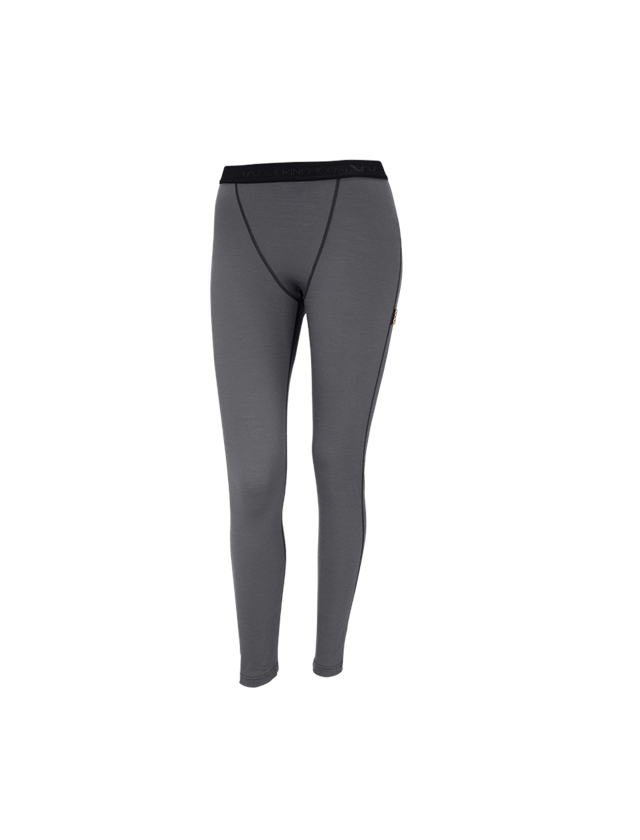 Vêtements thermiques: e.s. Long-pants Merino, femmes + ciment/graphite