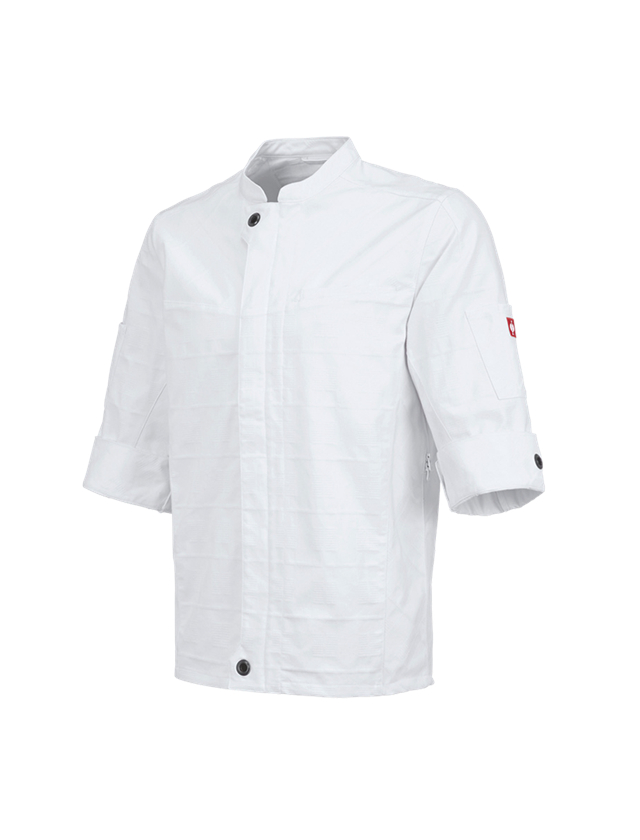 Shirts & Co.: Berufsjacke kurzarm e.s.fusion, Herren + weiß