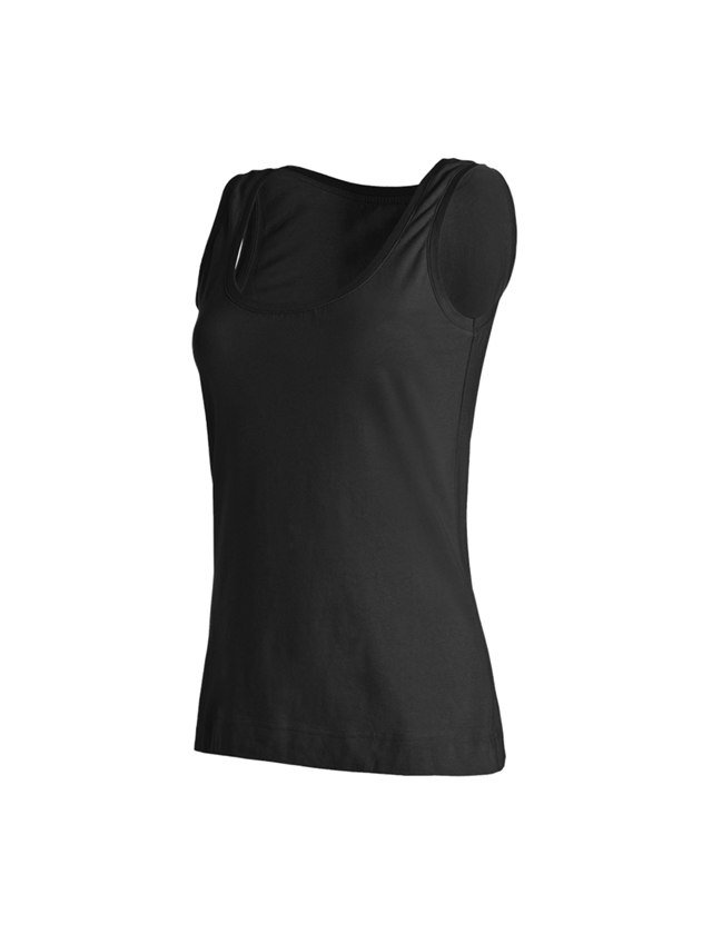 Bovenkleding: e.s. Tank-Top cotton stretch, dames + zwart