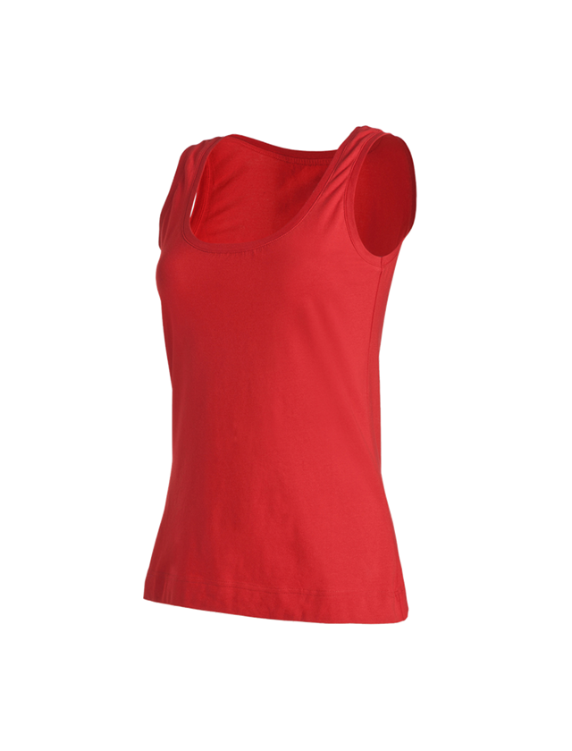 Bovenkleding: e.s. Tank-Top cotton stretch, dames + vuurrood 1