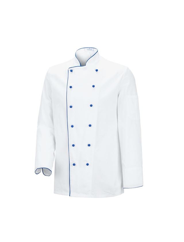Hauts: Veste de chef Image + blanc/bleu