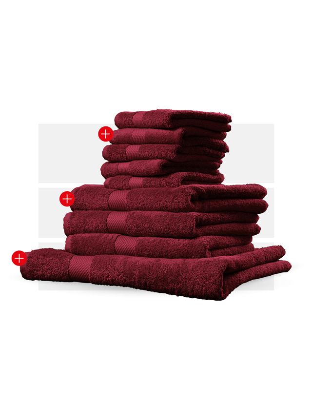 Bedrijfsuitrusting: Handdoek premium geschenkset + bordeaux