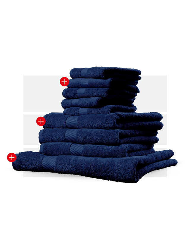 Bedrijfsuitrusting: Handdoek premium geschenkset + donkerblauw