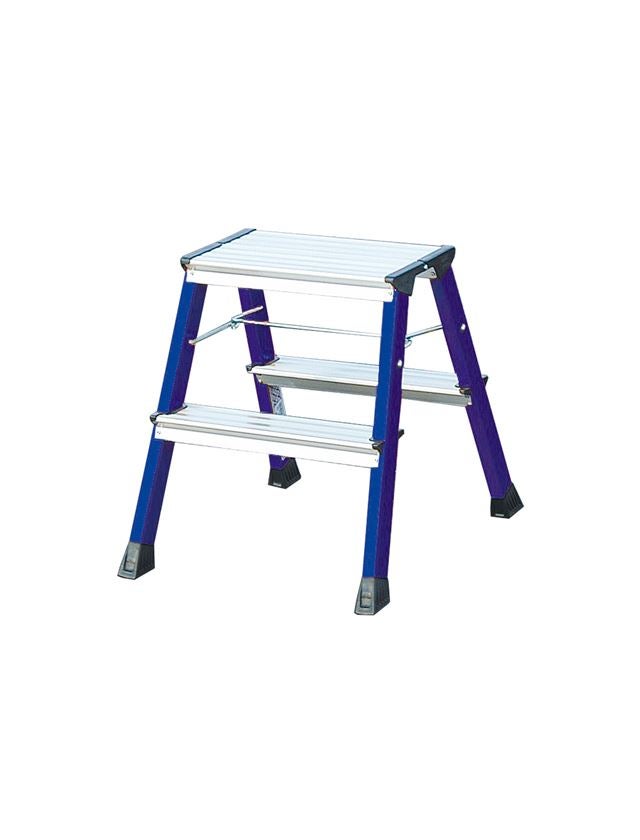 Ladders: KRAUSE Rolly opstap met dubbele toegang (alu) + blauw