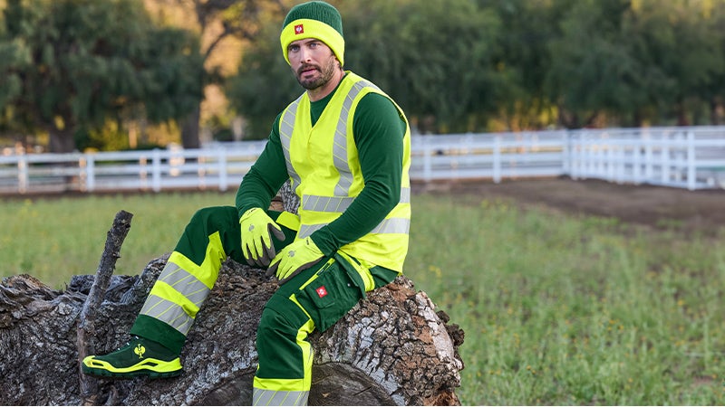 Tenue haute visibilité en vert/jaune fluo pour hommes
